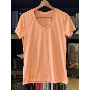 Under Armour Women’s Heather Orange V-Neck Short Sleeve Tee Size Small